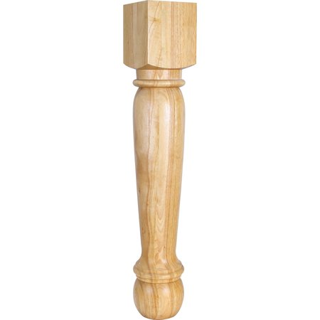 HARDWARE RESOURCES 6" Wx6"Dx35-1/2"H Rubberwood Turned Post P26-2RW